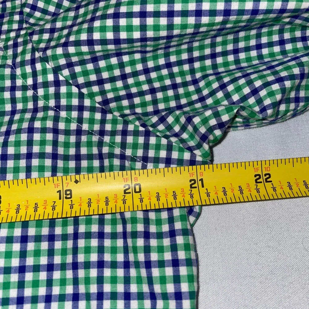 Polo Ralph Lauren Mens Gingham Button Down Shirt Green Navy Blue Small RN41381